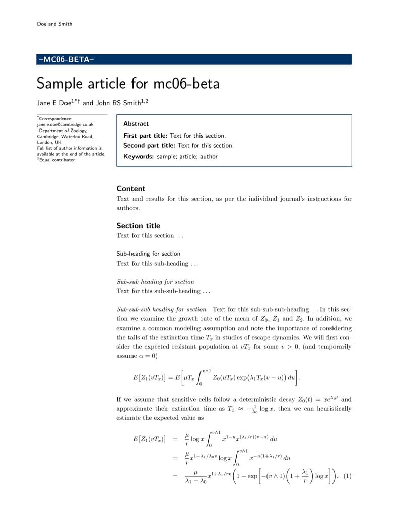 Sample article for mc06-beta