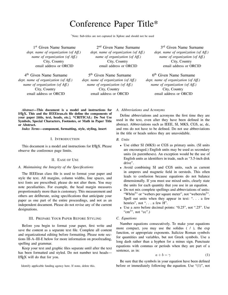 IEEE Conference Template