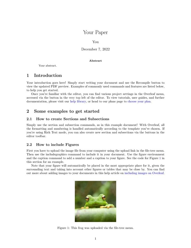 Testing template submission