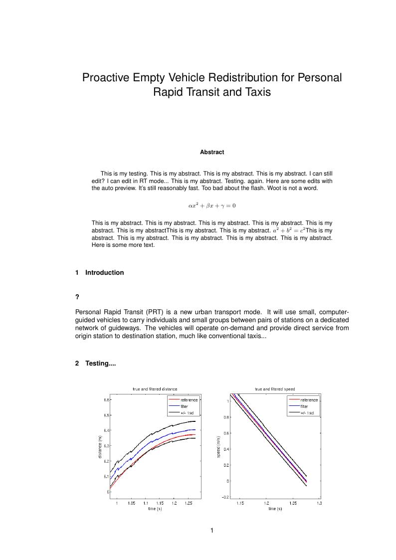 Testing... Proactive Empty Vehicle Redistribution for Personal Rapid Transit and Taxis...