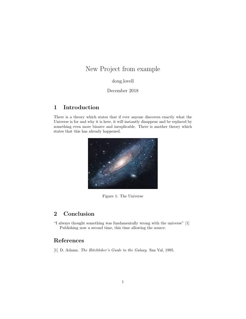 New Project from example